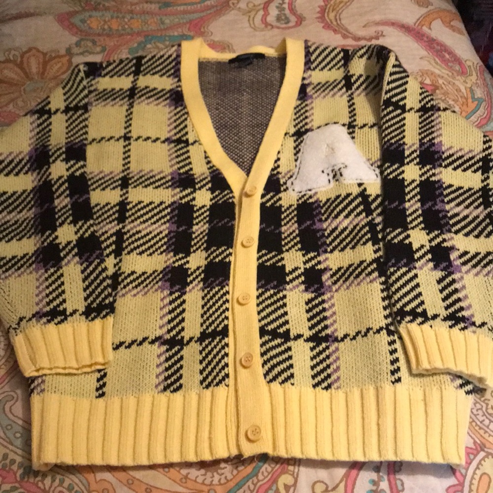 Plaid Cardigan Varsity Letter Sweater Forever 21 S